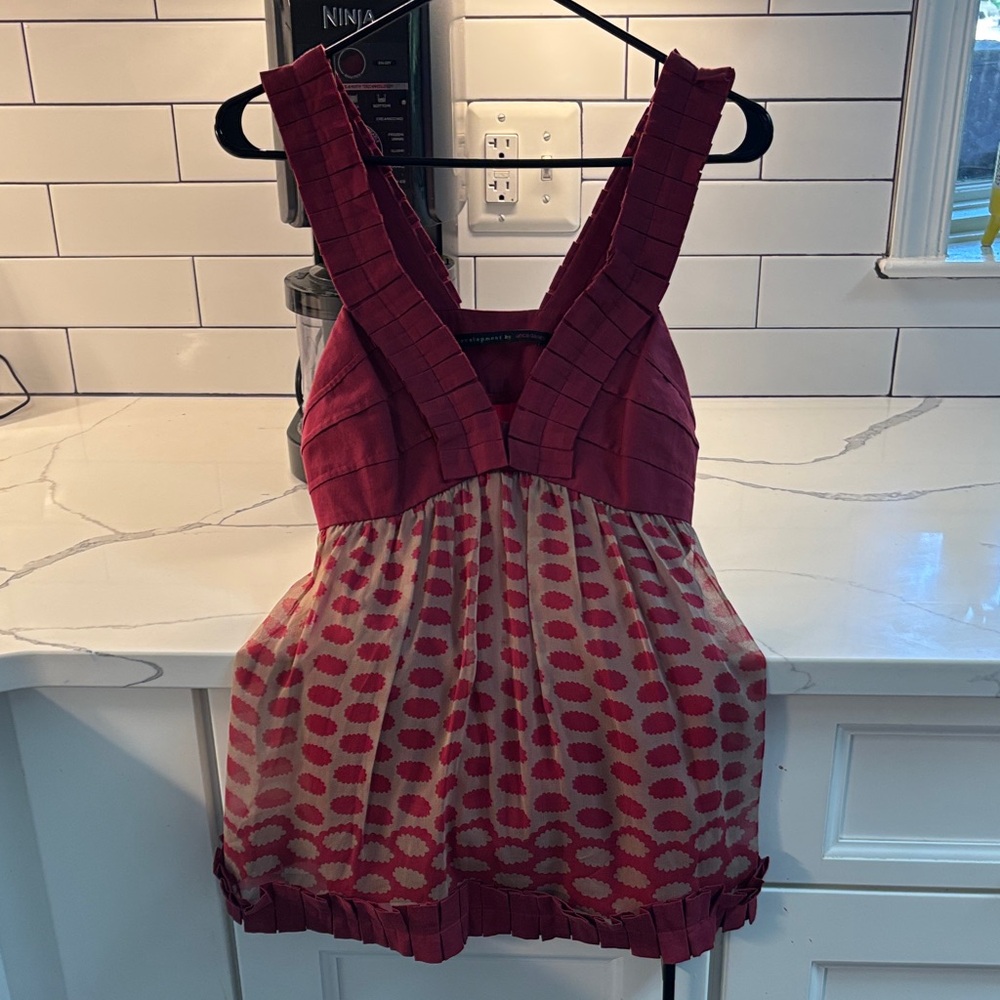 Anthropology Red Sleeveless Top